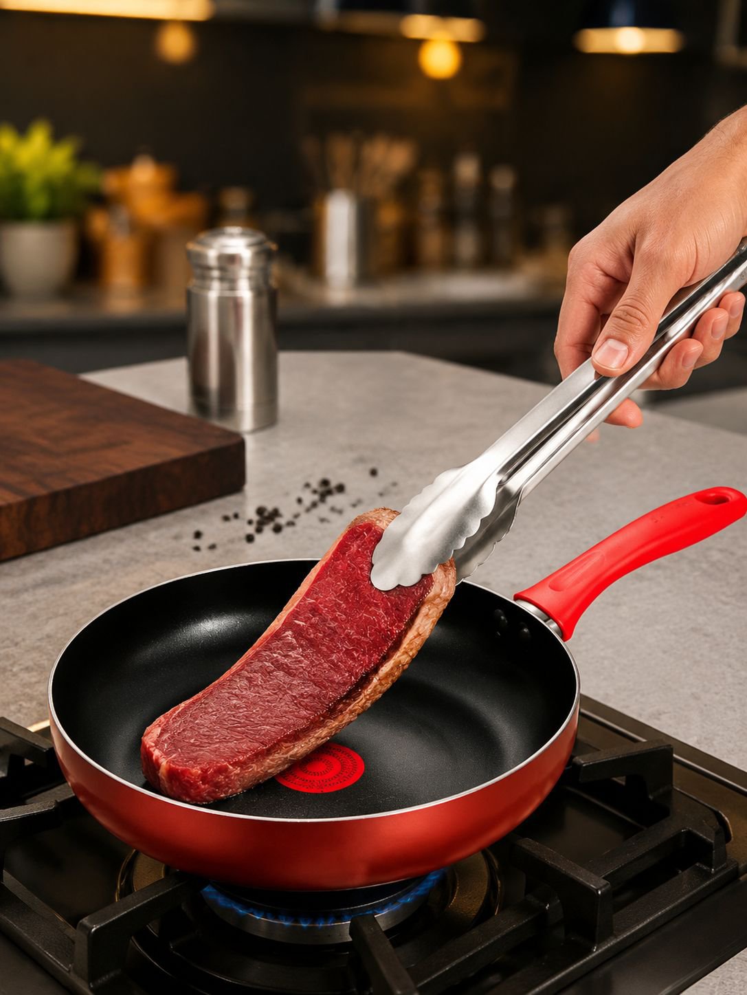 Heat-resistant frying pan for safe cooking