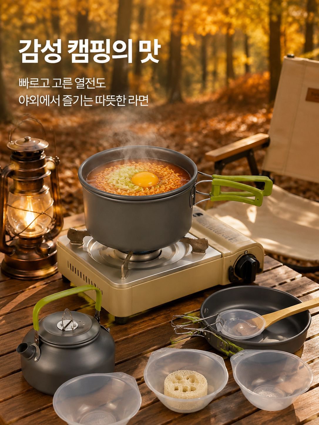 휴대용 접이식 알루미늄 냄비 세트