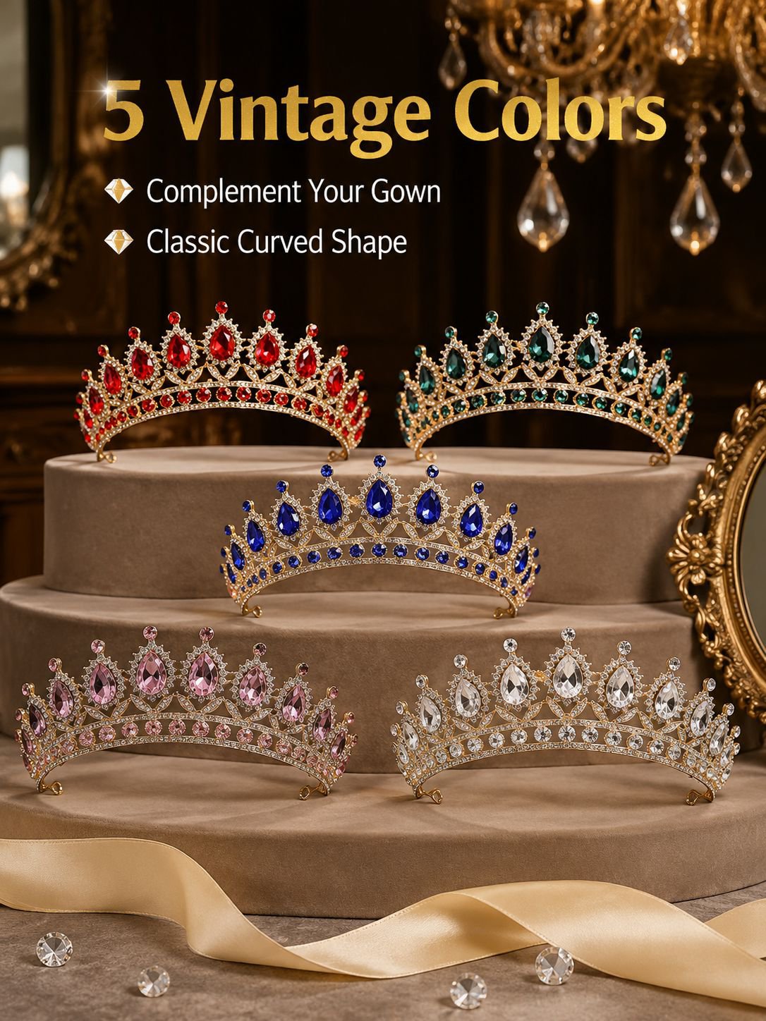 Vintage Crystal Tiara, Gift For Her, Wedding Tiara, Wedding Bridal Hair Acceaaories, Birthday Girl T