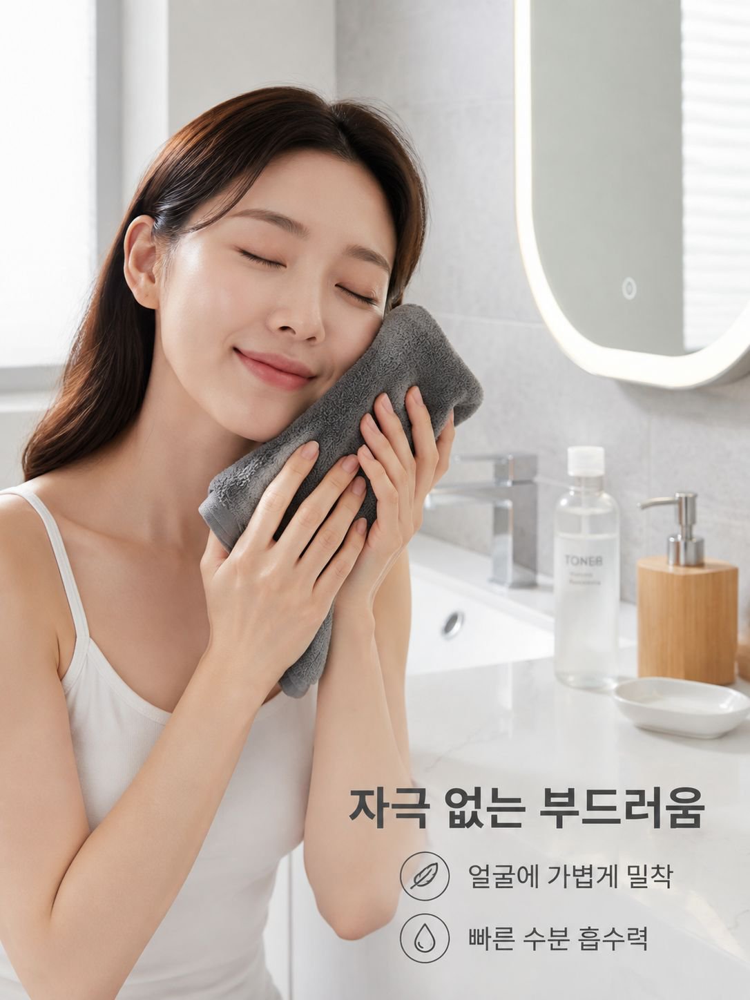 부드럽고 흡수력이 뛰어난 초미세 섬유 작은 수건