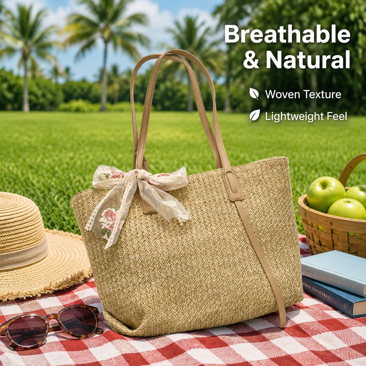 New Summer Woven Large Handbag