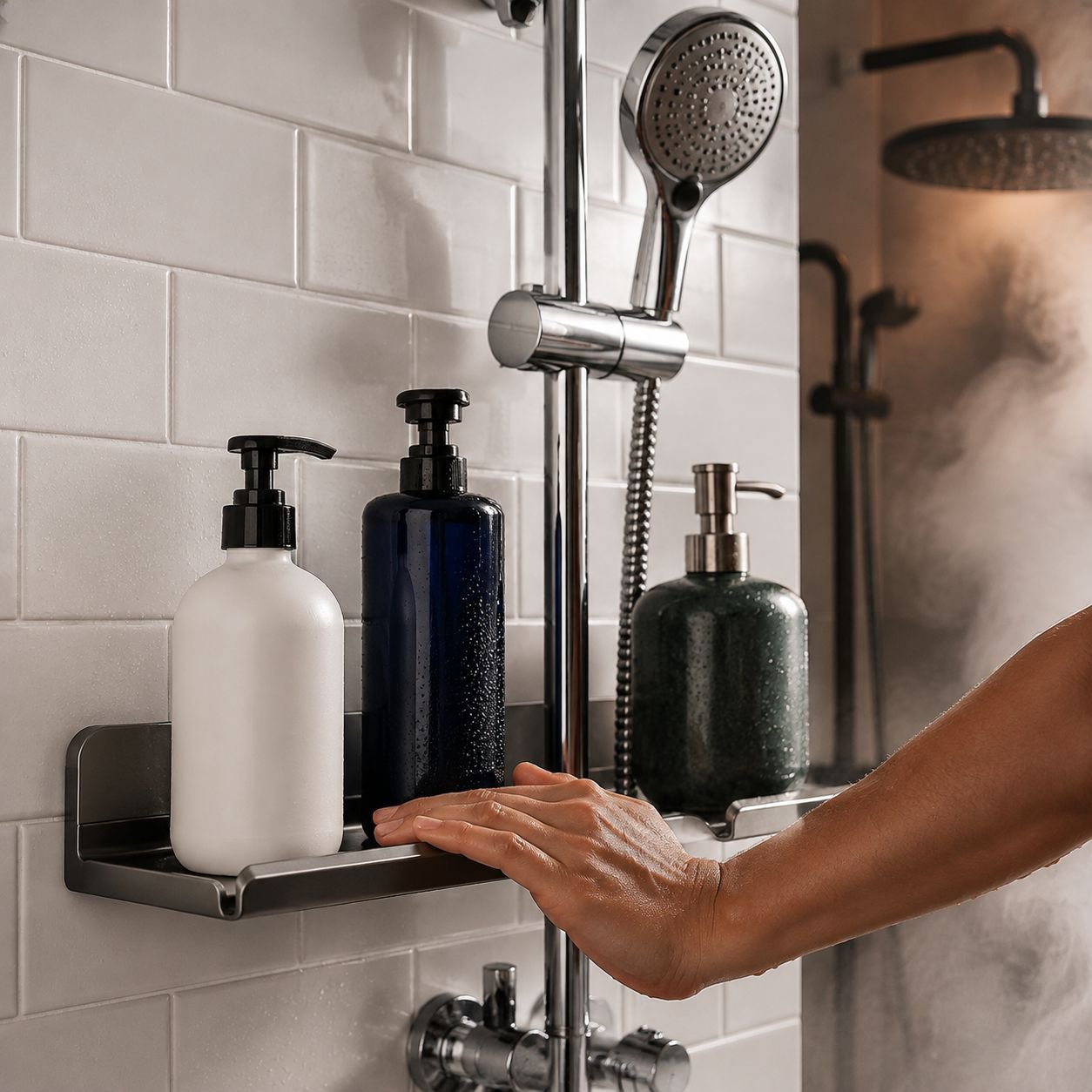 Estante de baño moderno para productos de higiene personal