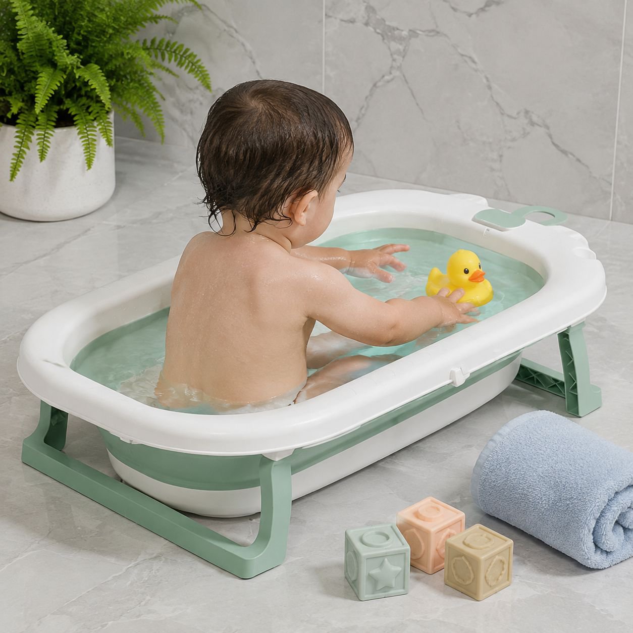 Foldable Large Baby Bath Tub, Suitable for Home Use for Newborns and Toddlers