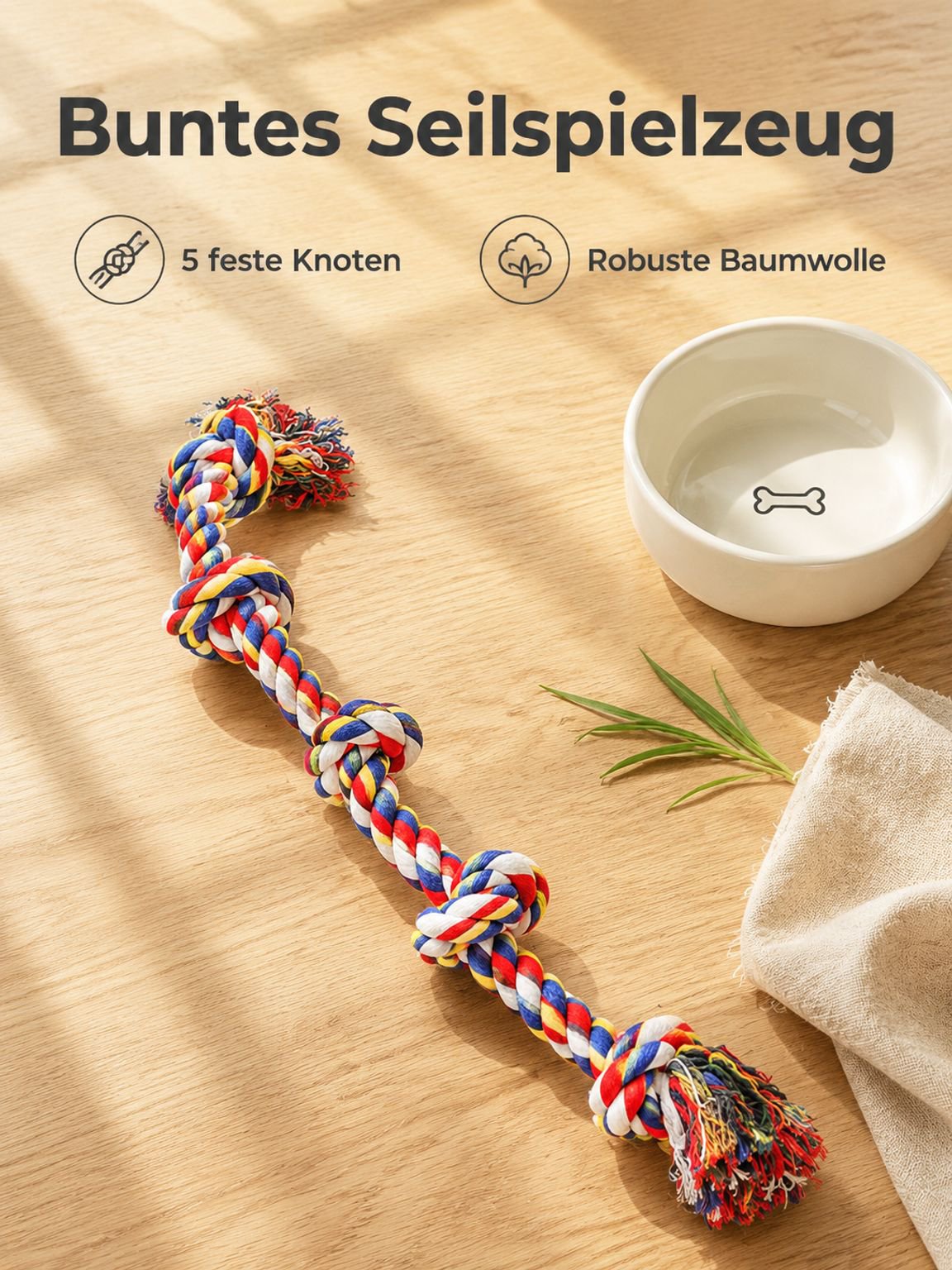 Beißfestes Ziehball-Spielzeug für Haustiere