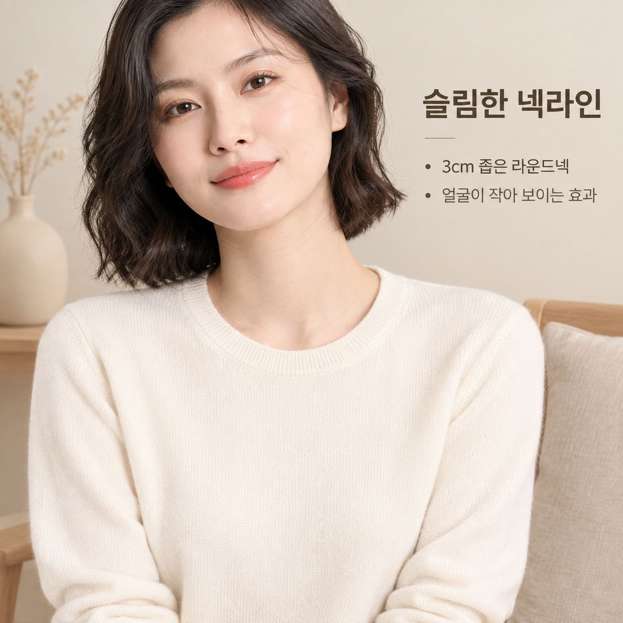 여성용 크루넥 긴팔 스웨터