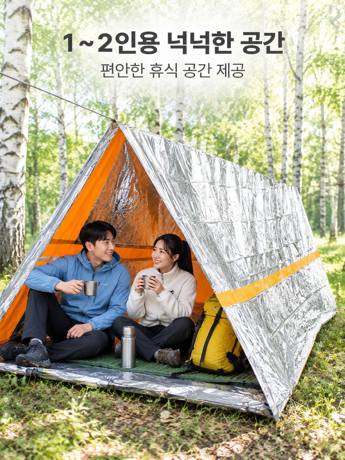 야외 캠핑 비상 텐트