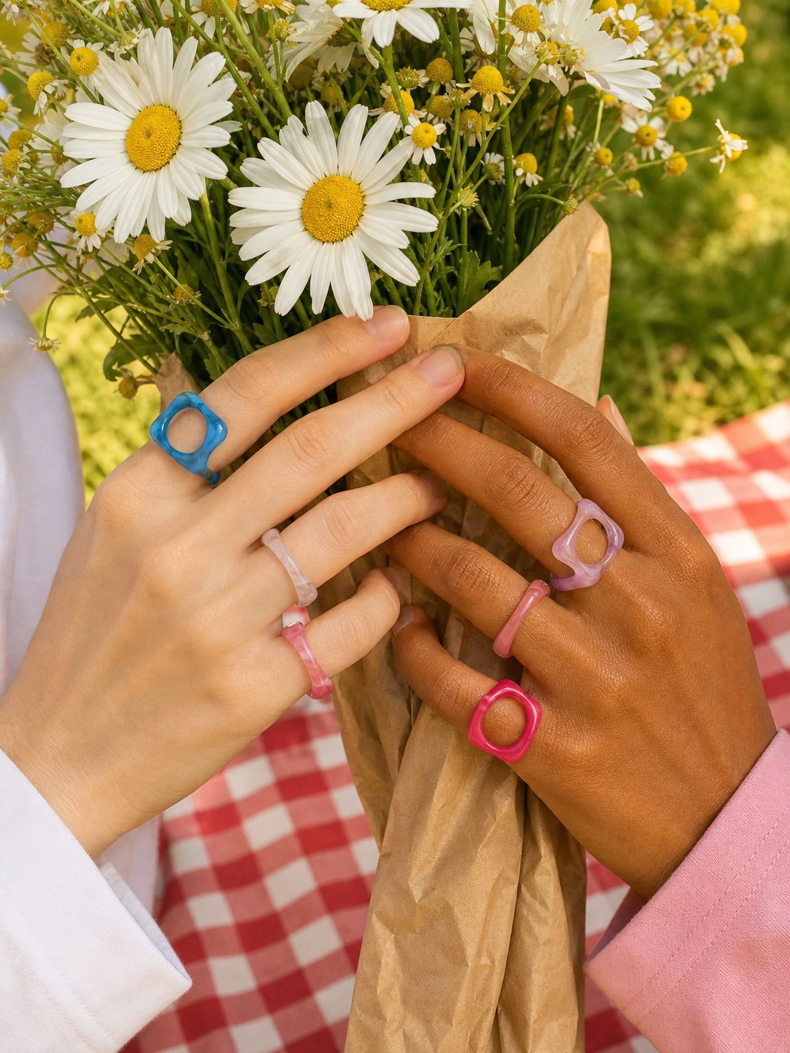 Modern resin geometric ring for chic outfits