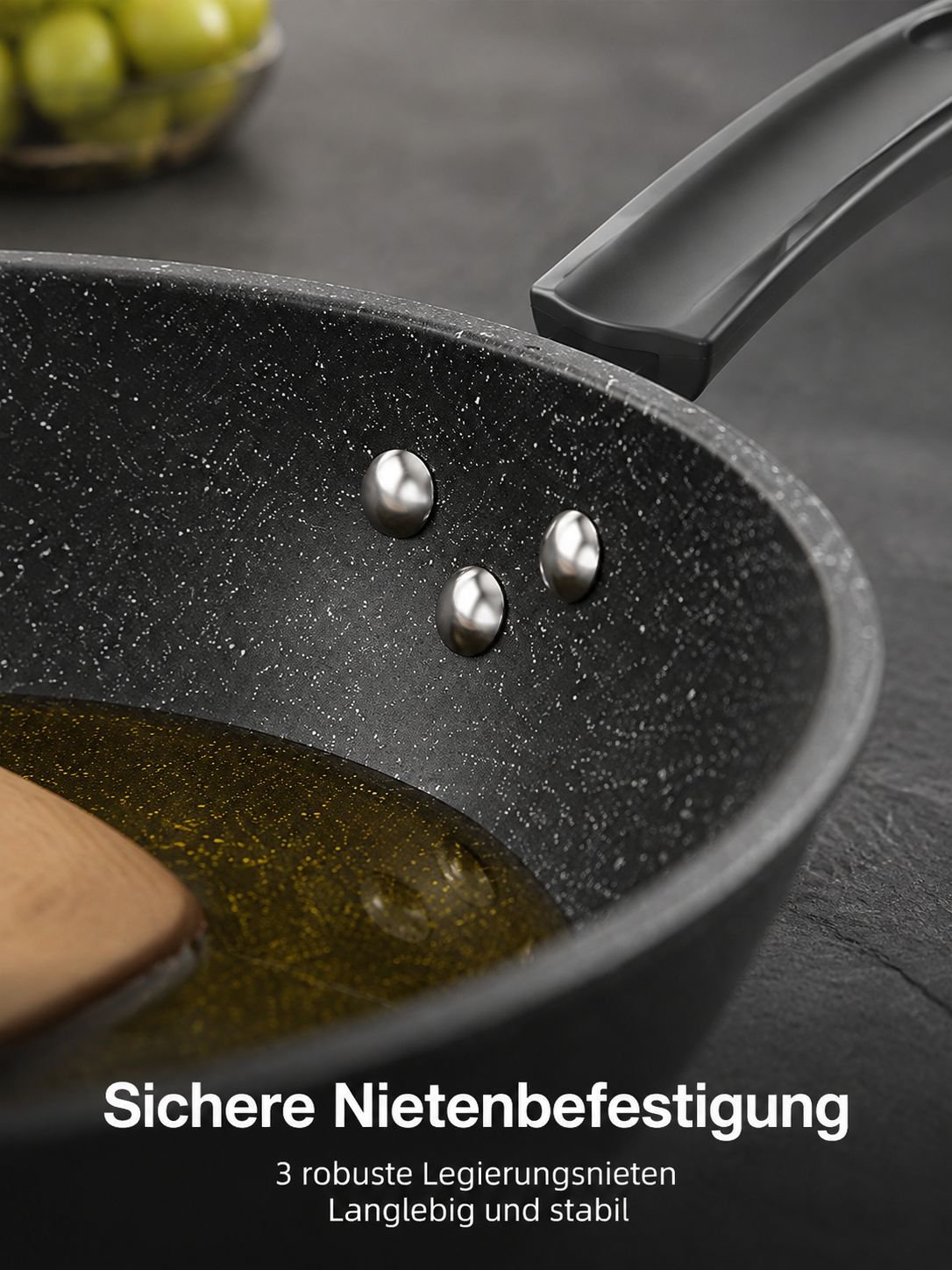 Wok aus Maifan-Stein für verschiedene Kochmethoden