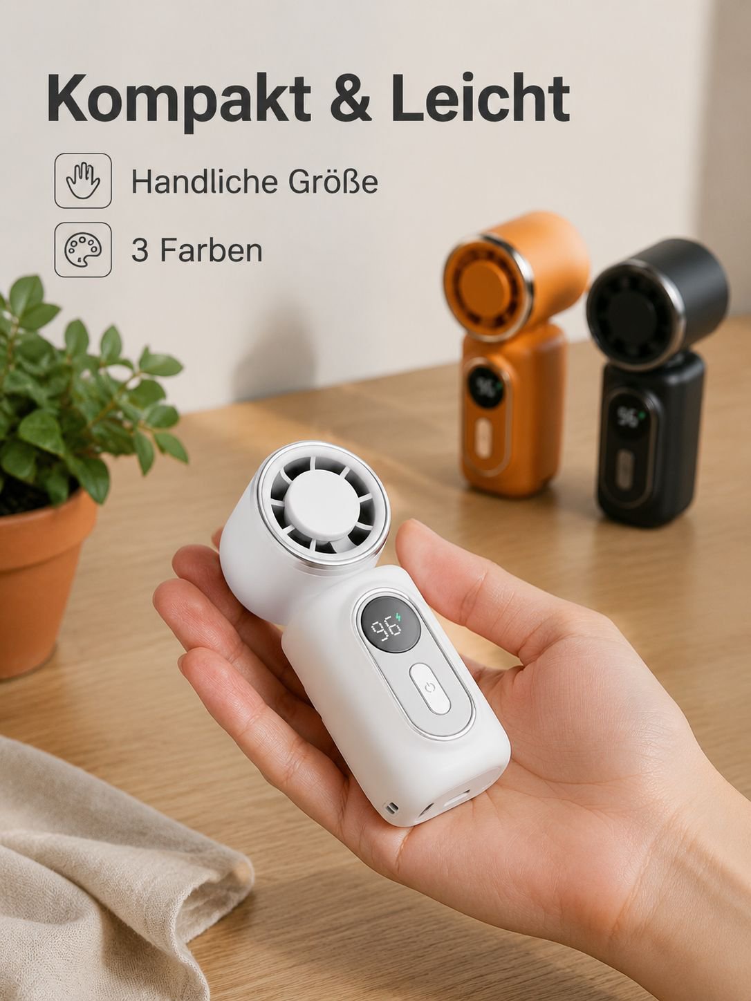 Leistungsstarker, tragbarer Mini-Handventilator für den Außenbereich mit hoher Geschwindigkeit