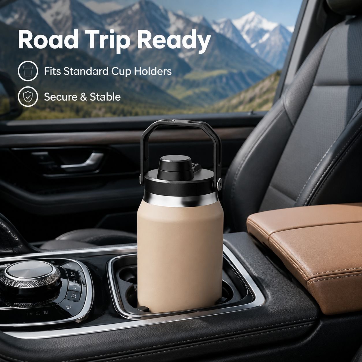 Outdoor und Auto 304 Edelstahl Thermoskanne mit Strohhalm, Eisbehälter