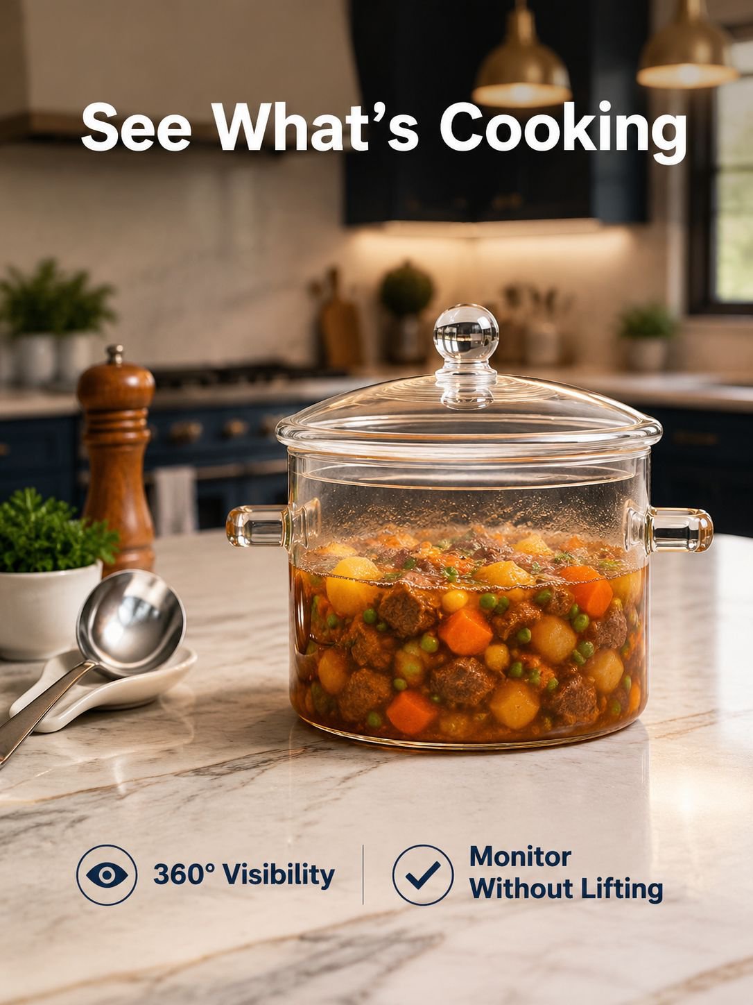 Family soup pot with lid