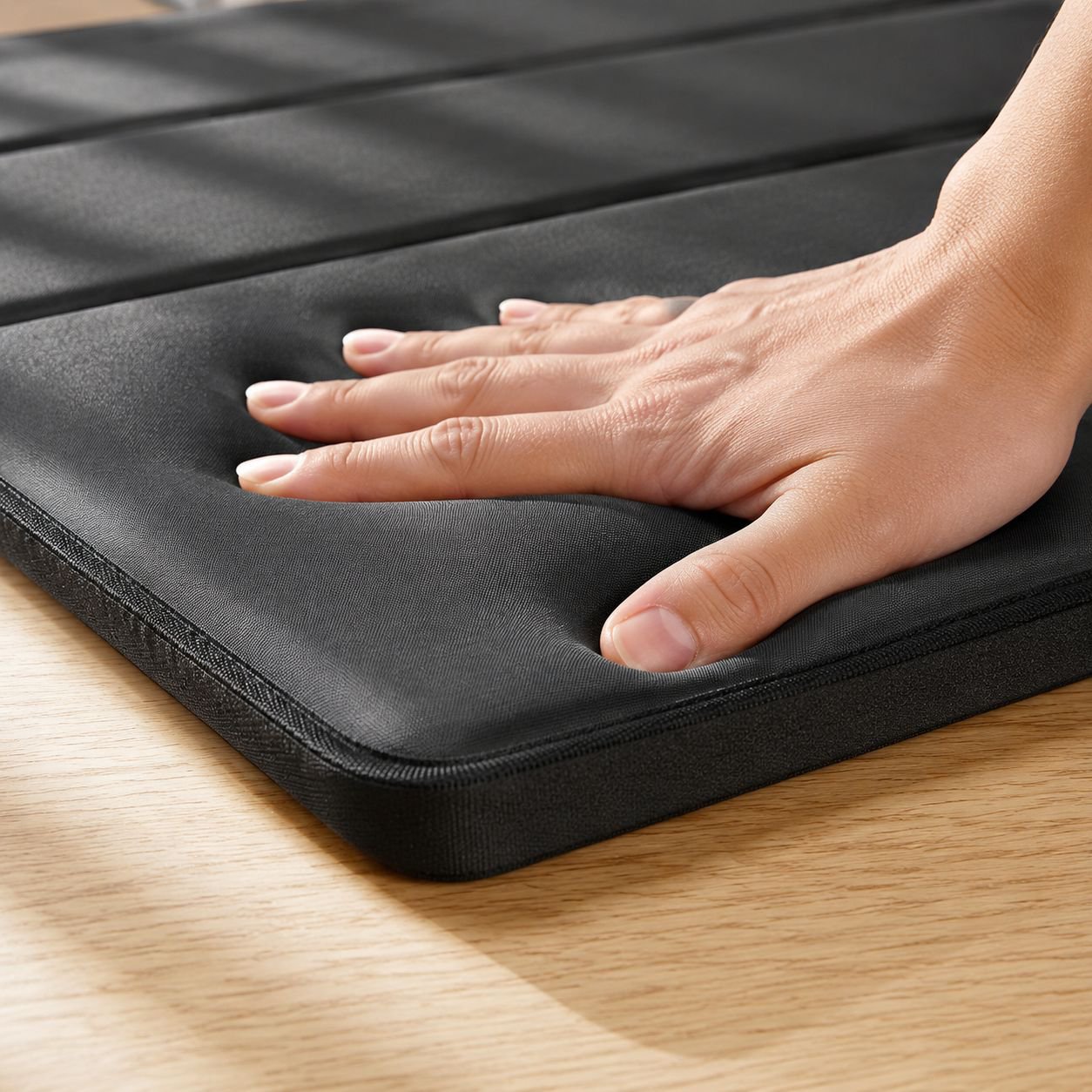 Gros plan sur la texture thermique du tapis de pique-nique