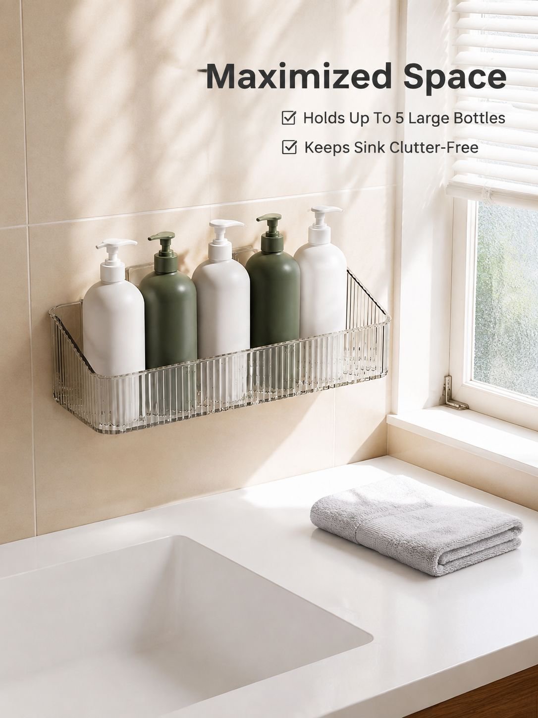 Transparent Drainage Multi-Functional Bathroom Storage Shelf