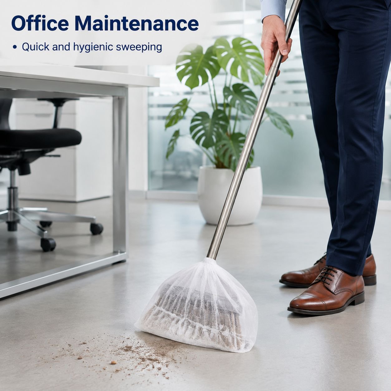 Disposable broom dust cover