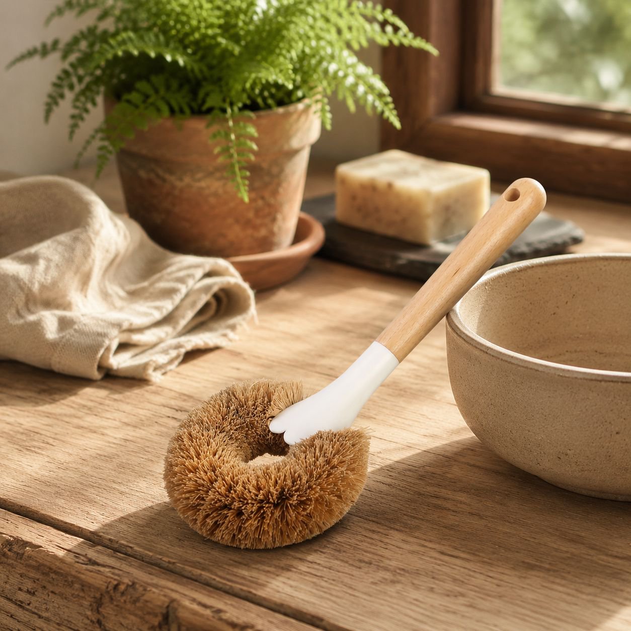 Heavy-Duty Coconut Shell Cleaning Brush