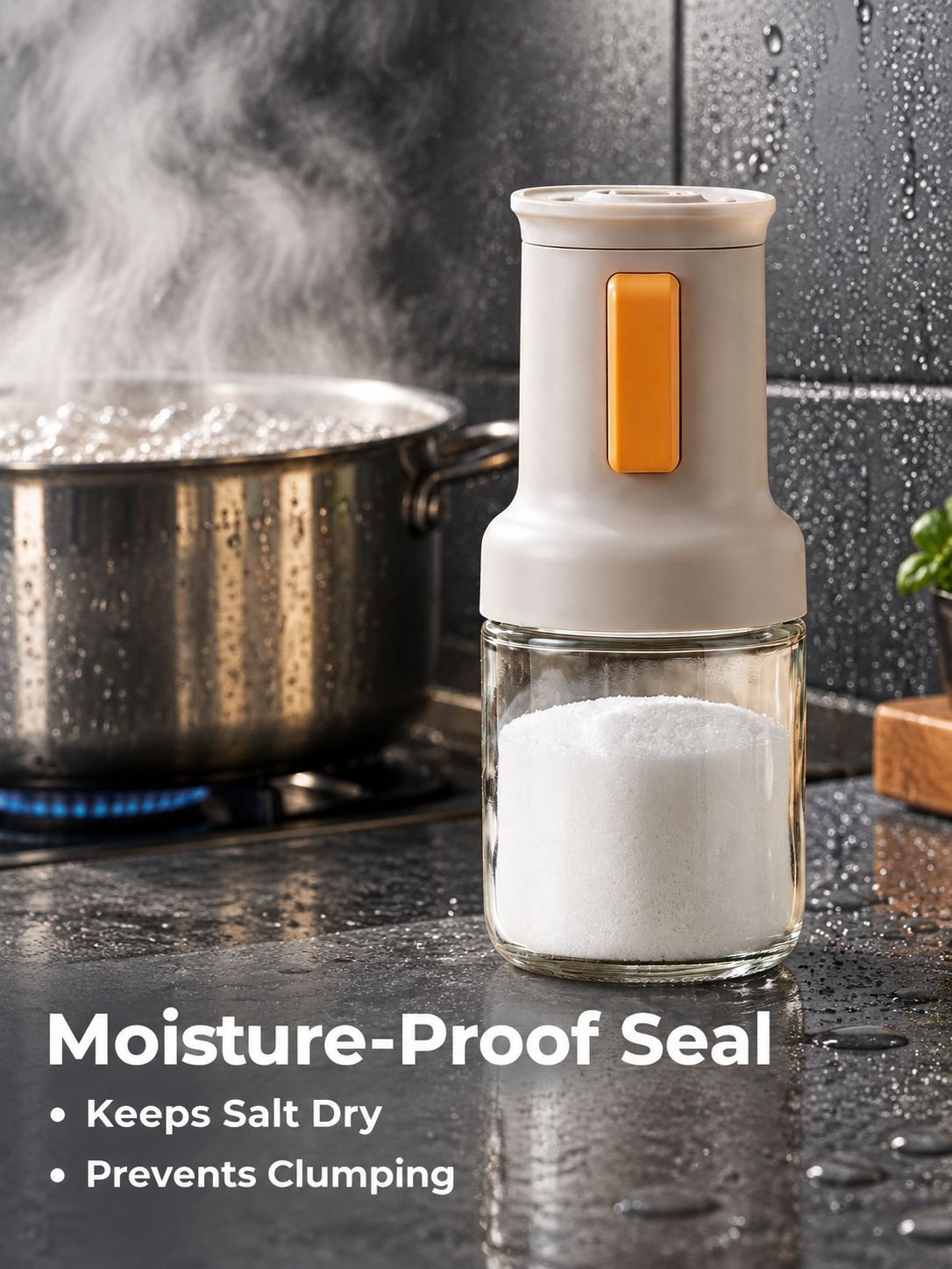 One hand operation spice dispenser bottle for salt pepper and cooking seasonings
