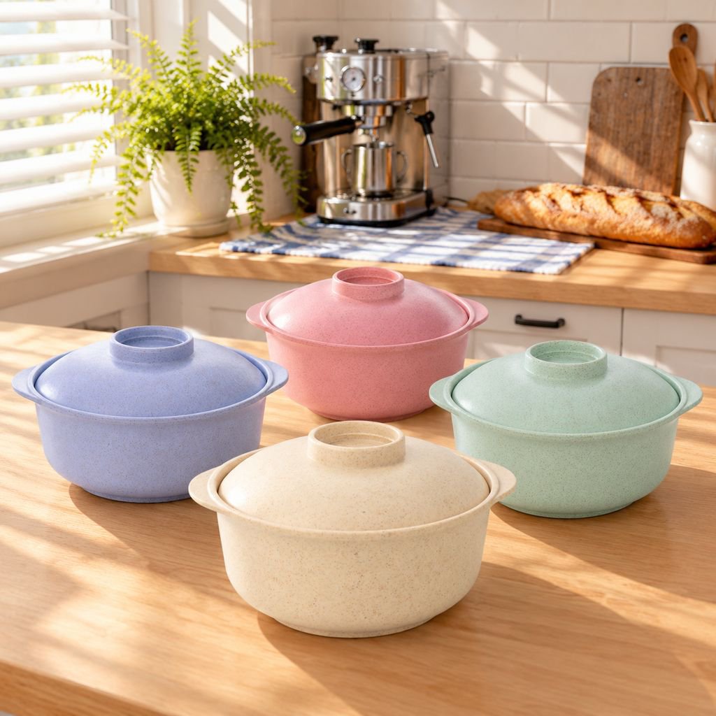 Wheat straw casserole bowl Japanese style household rice bowl plastic bowl soup bowl small