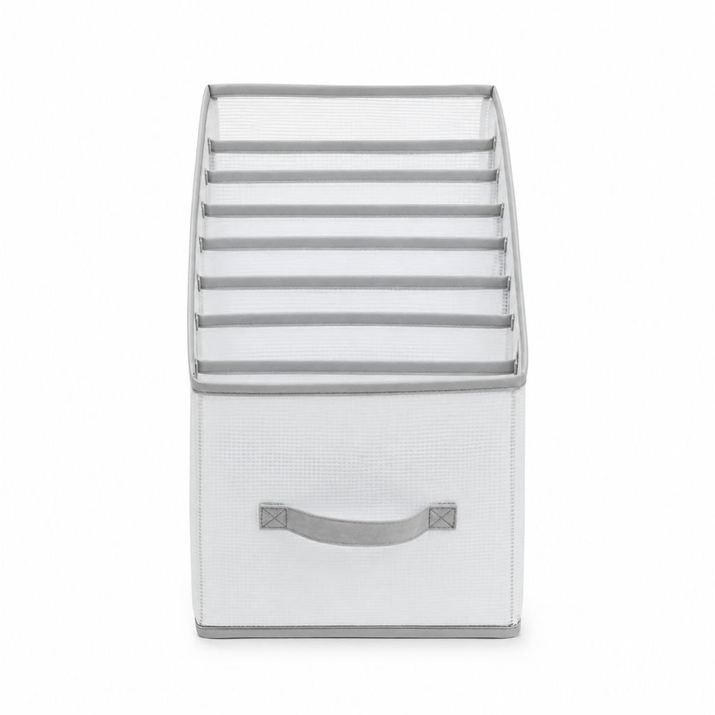 Large Capacity Transparent Drawer Organizer for Underwear and Panties, 8-Compartment Divider