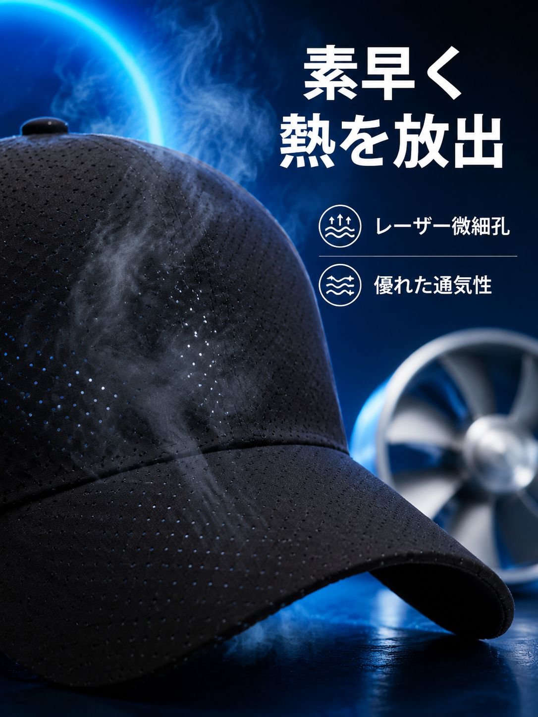 メンズ夏涼しい速乾帽子