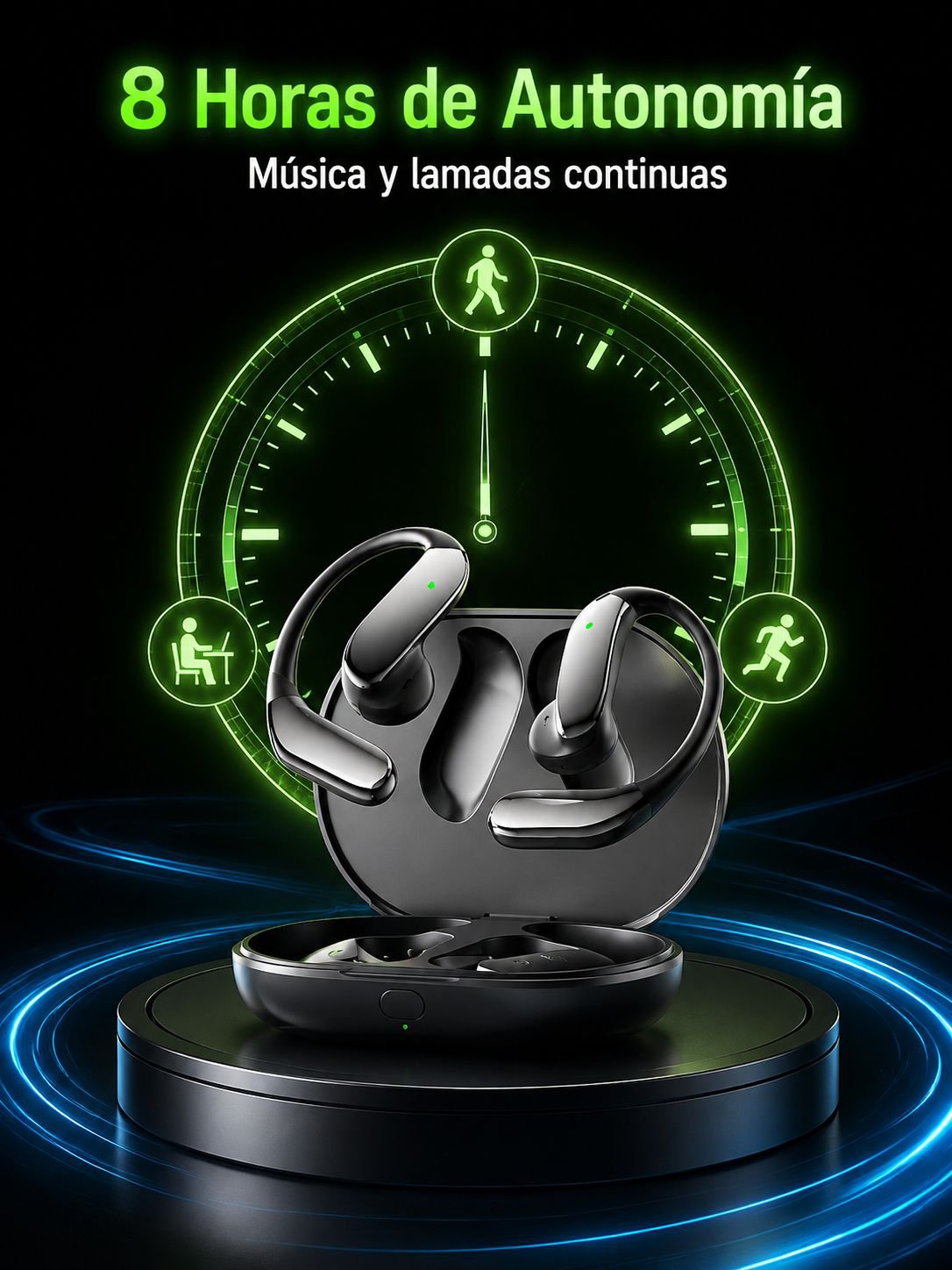 Auriculares con batería de larga duración y traducción instantánea