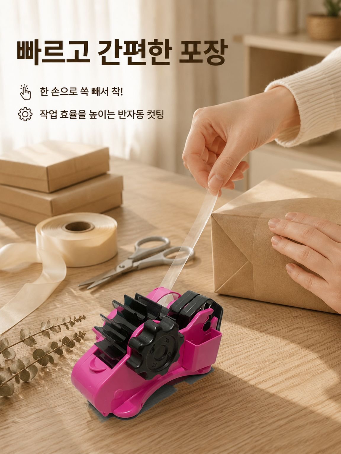 반자동 테이프 커터기