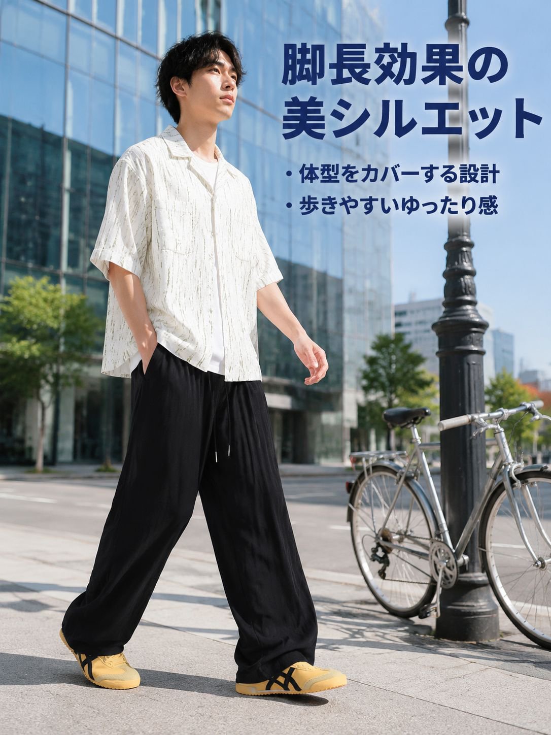 メンズカジュアルサマーリヨセル薄手メンズパンツストレートレッグリネンロングパンツスポーツパンツワイドレッグメンズパンツ