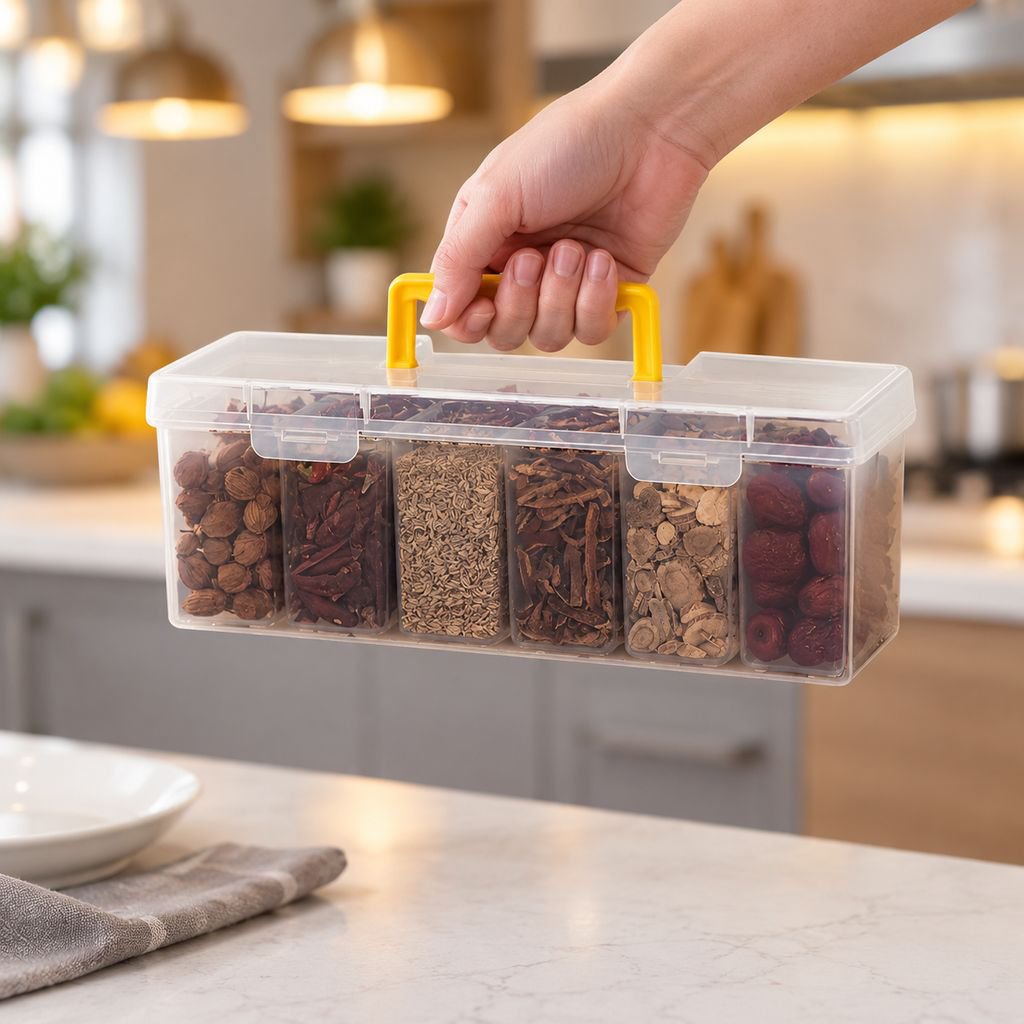 Household Cabinet Spice Airtight Box Kitchen Plastic Seasoning Storage Jar