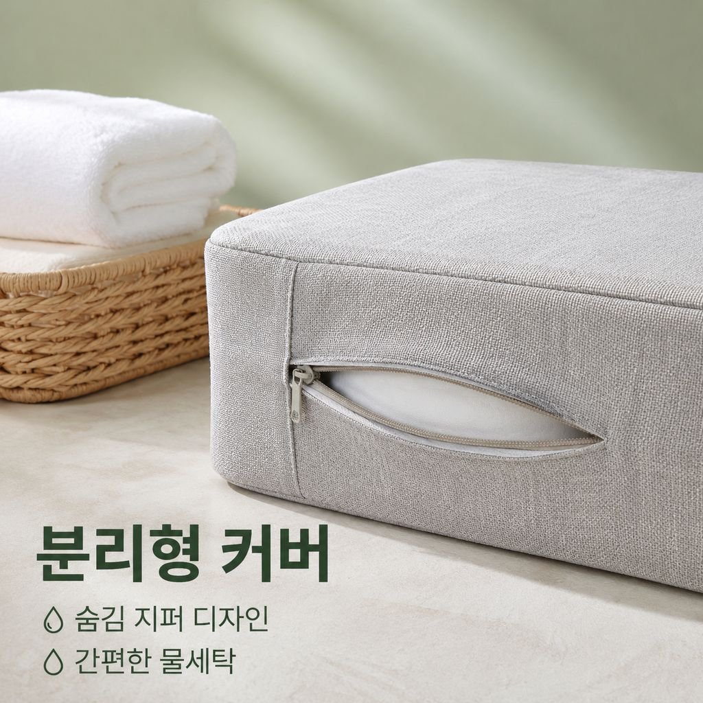 정사각형 모양의 탈부착 및 세탁 가능한 다다미 방석