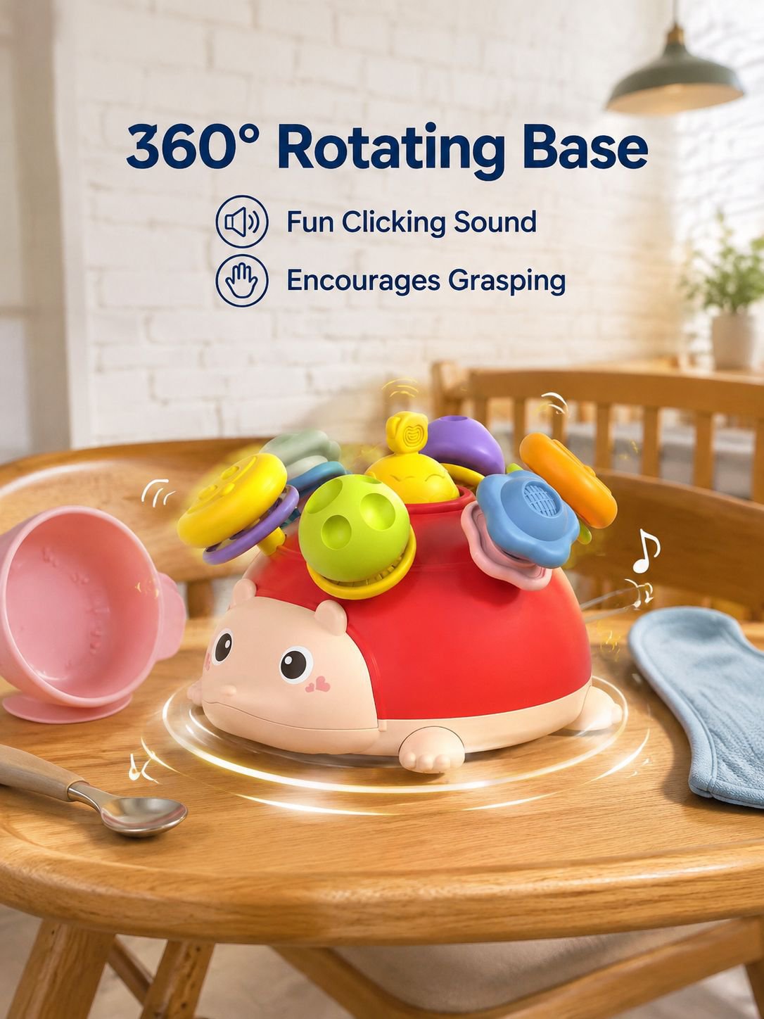  Multifunctional Rotating Hedgehog Teething Toy