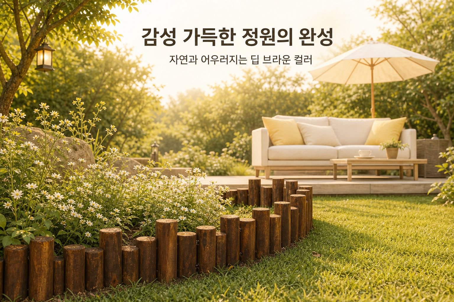 내구성이 뛰어난 화단 울타리 설치 예시