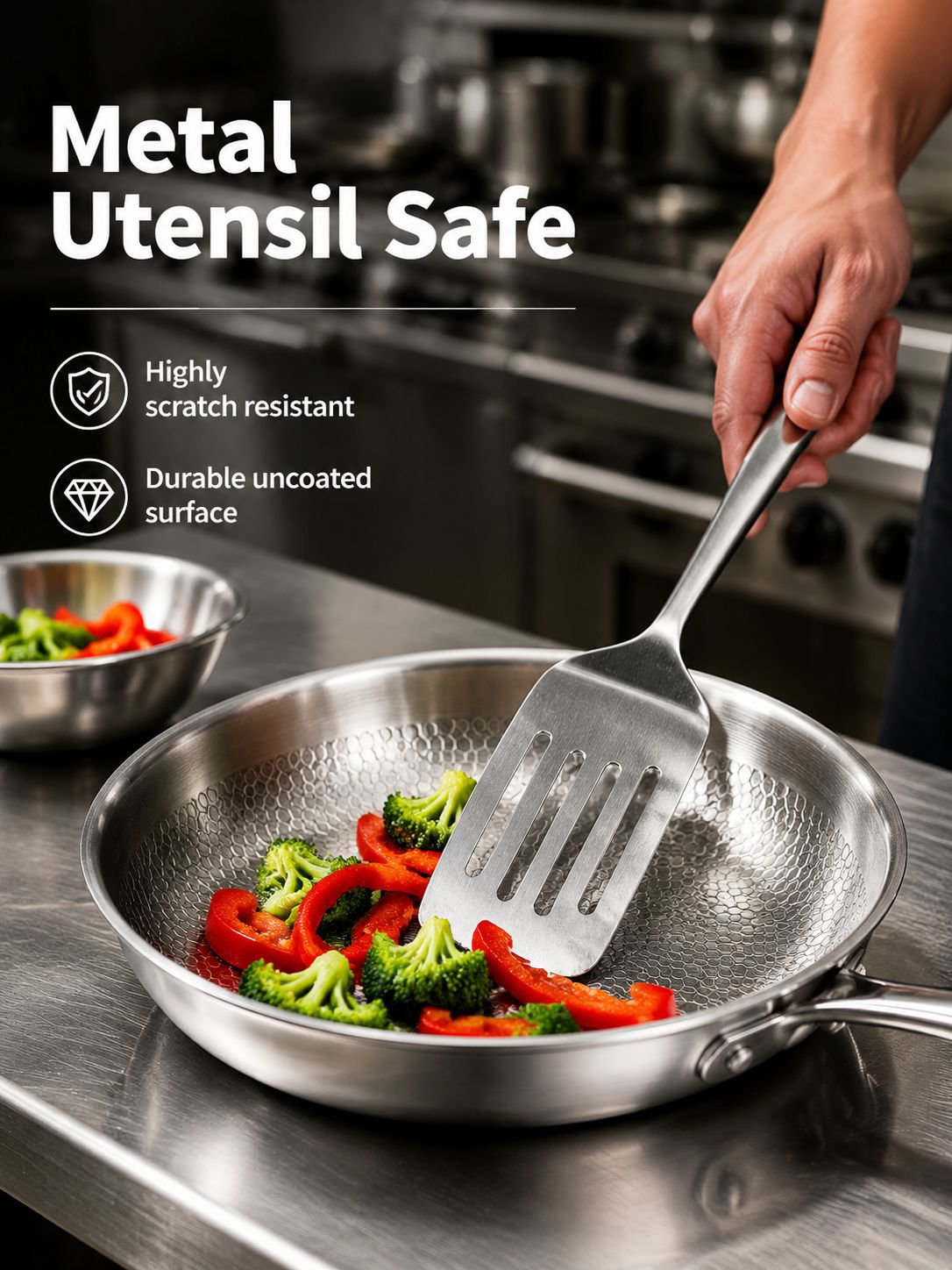 Uncoated Non-Stick Frying Pan