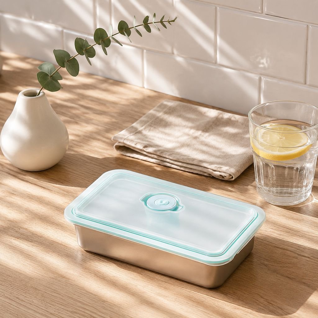 Transparent Lid Stainless Steel Lunch Box