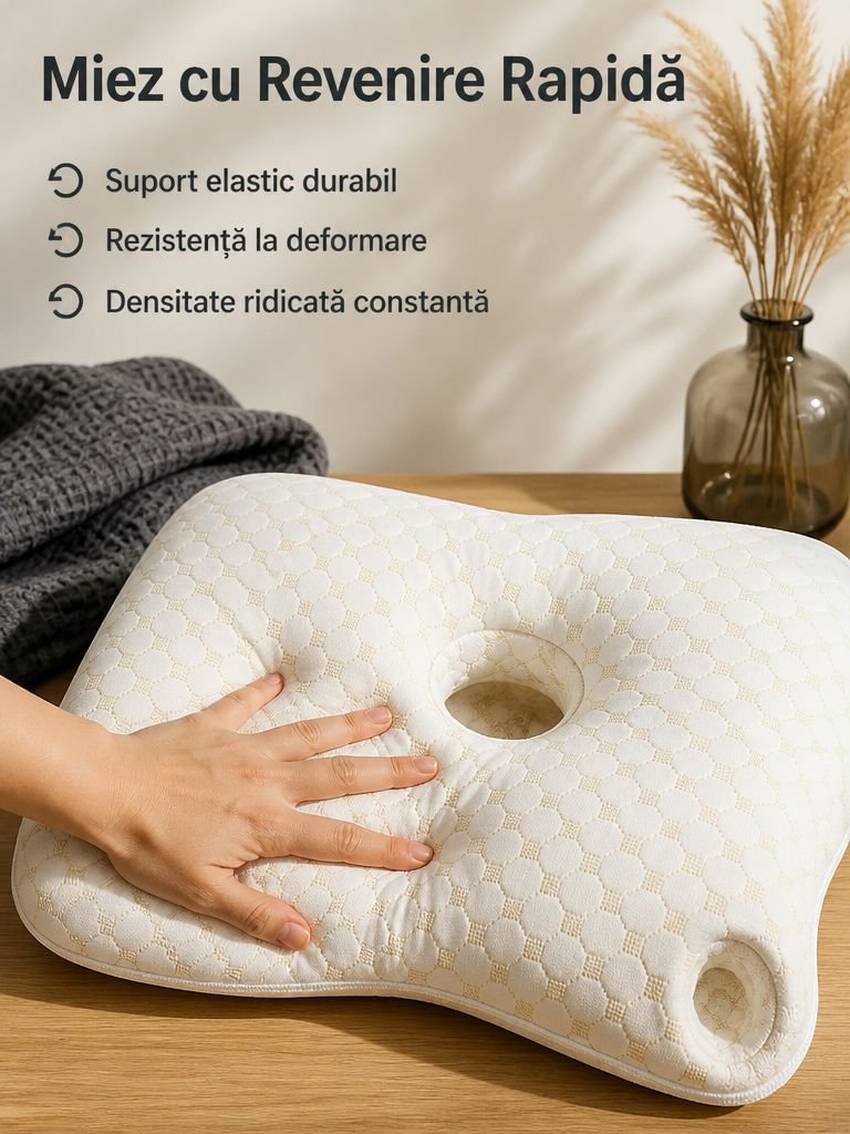 Pernă perforată pentru protecția urechilor