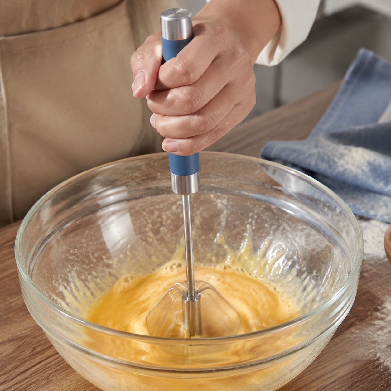 Multifunctional Manual Stainless Steel Egg Beater