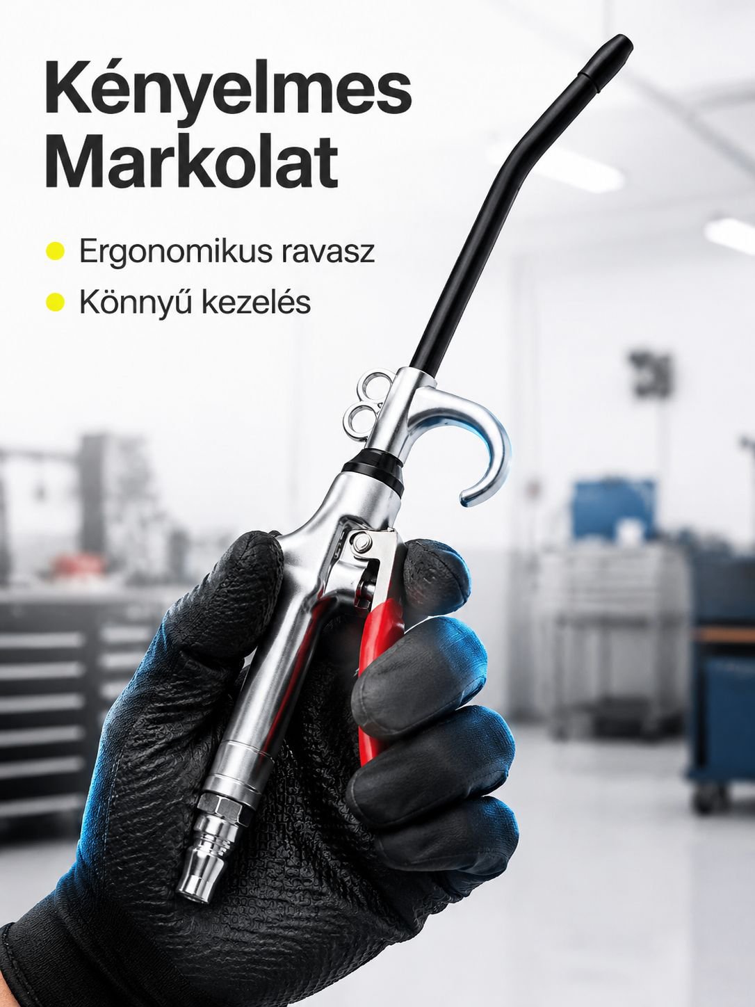 Erős, nagynyomású pneumatikus portisztító pisztoly
