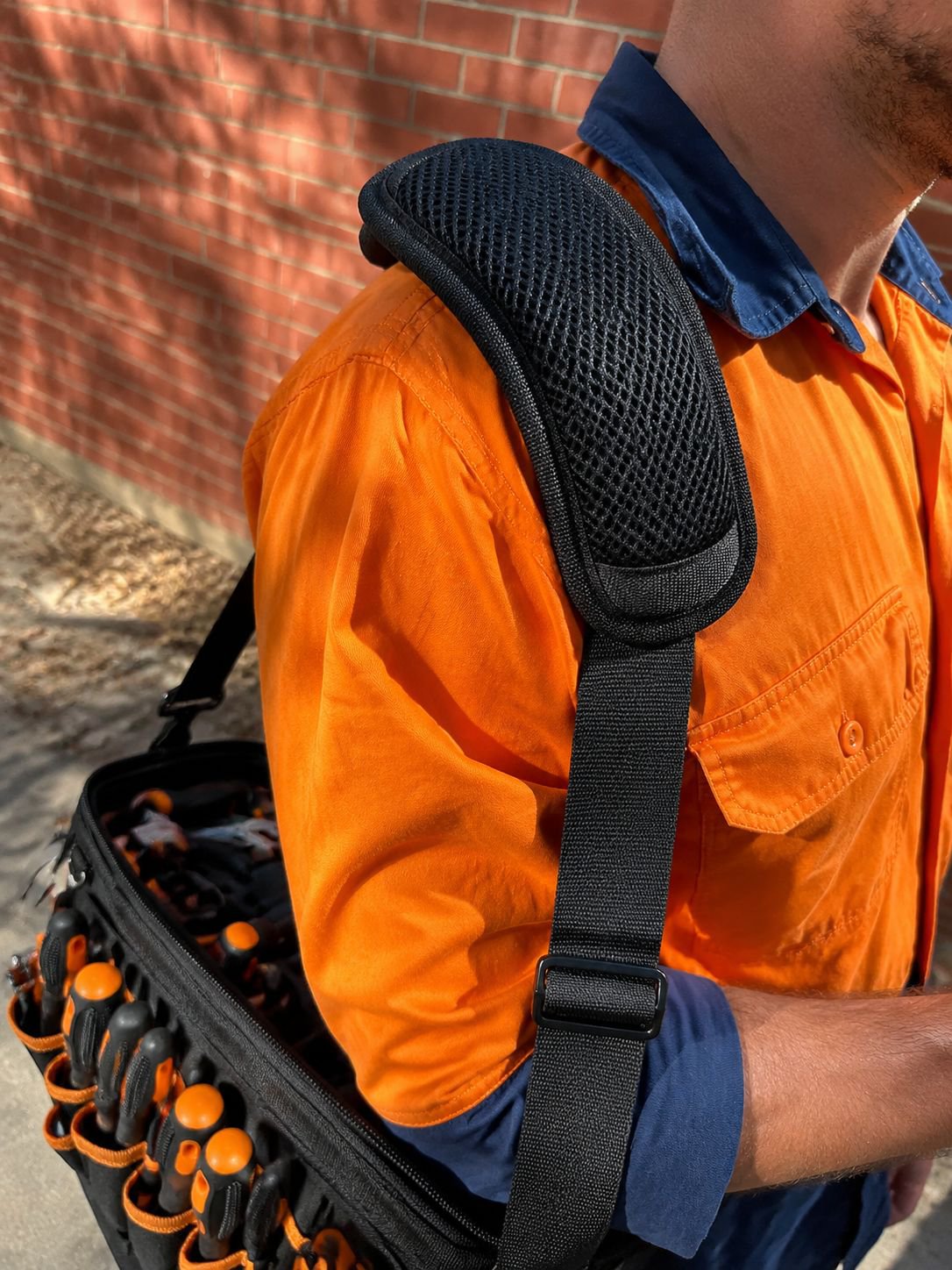Professional-grade heavy-duty tool bag ideal for electricians and contractors