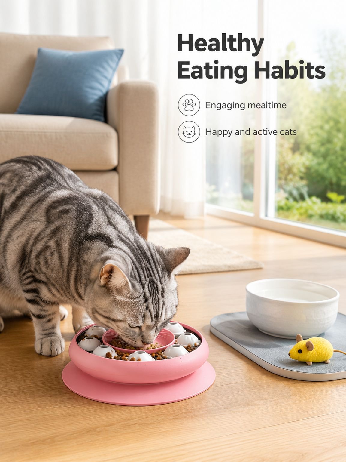 Pet Cat Slow Food Toy Bowl