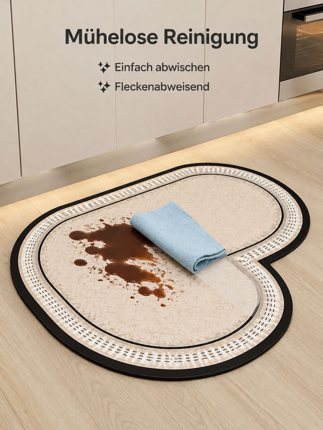 Herzförmige, saugfähige Schnell-Trocken-Matte