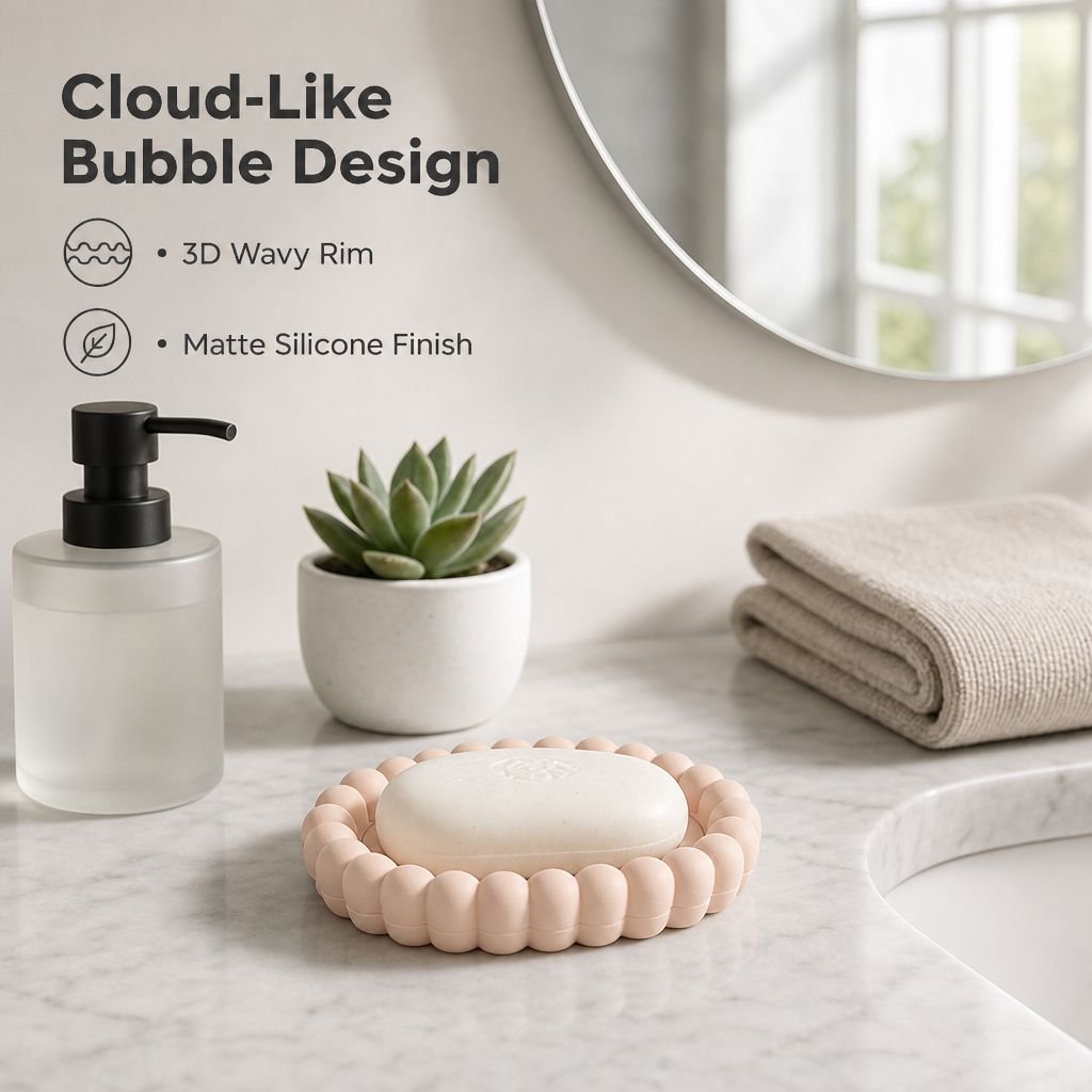 Large Home Soap Dish with Drain, Stylish Design
