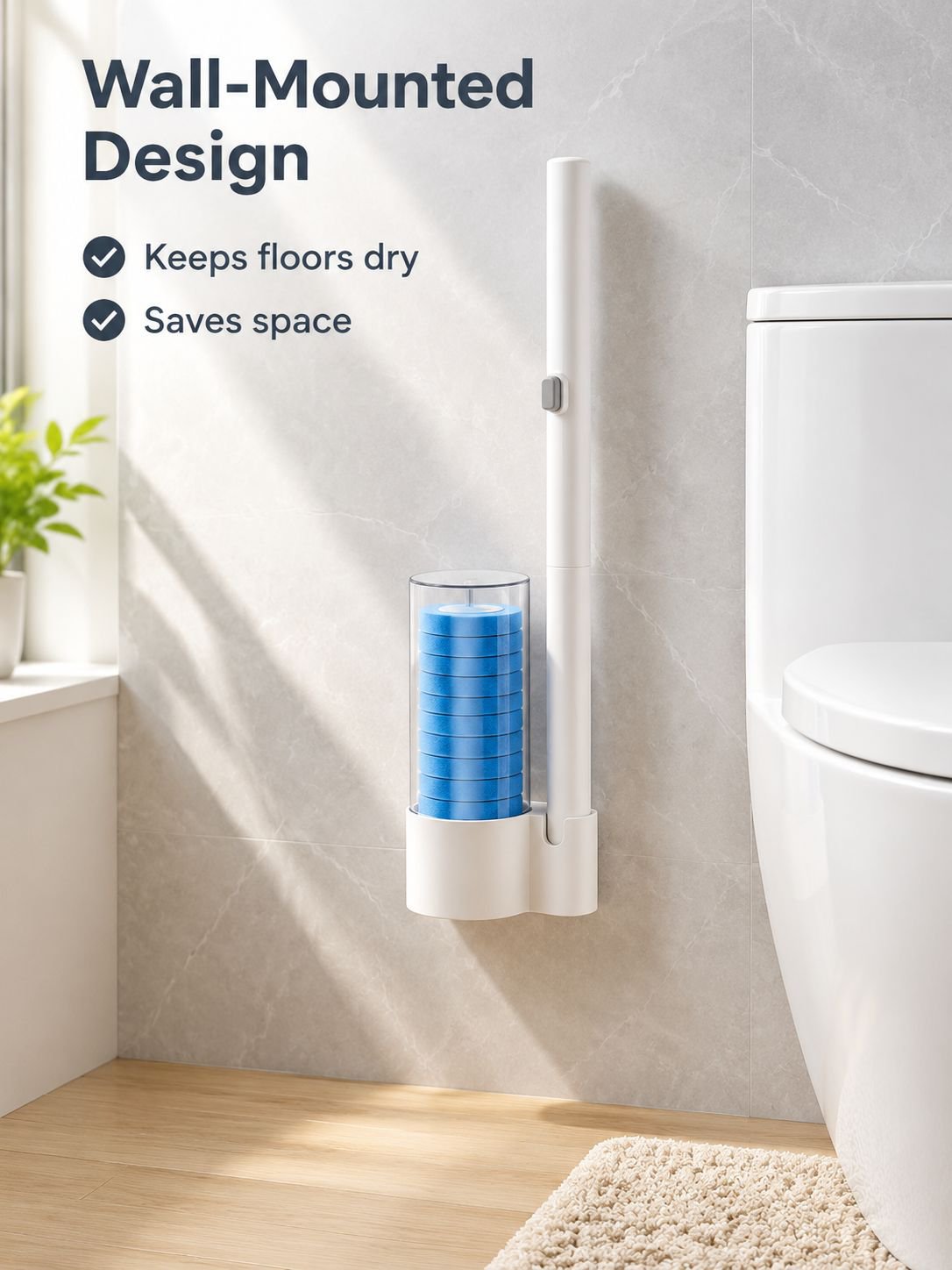 Portable disposable toilet brush