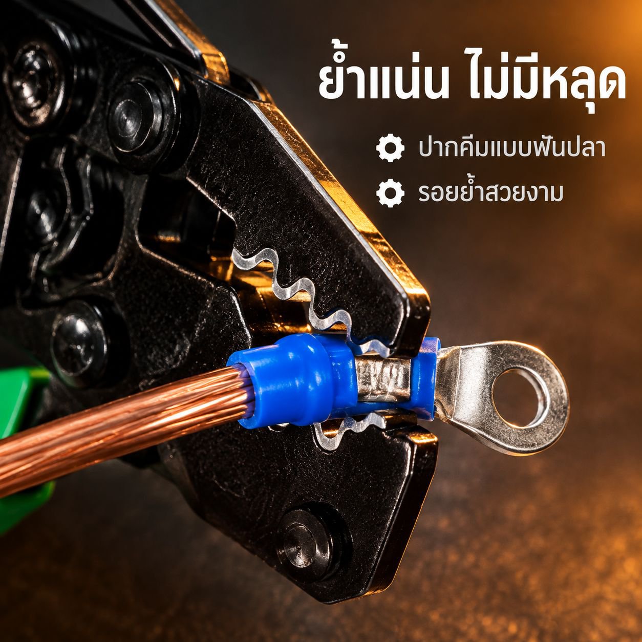 คีมย้ำหางปลาสำหรับขั้วสายไฟ
