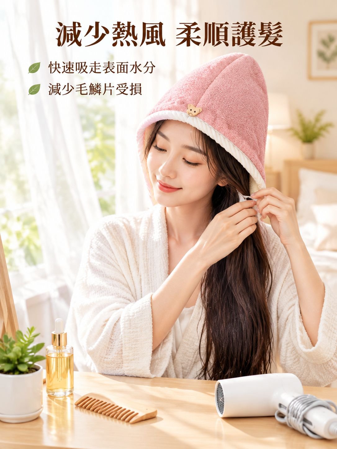 加厚乾髮帽