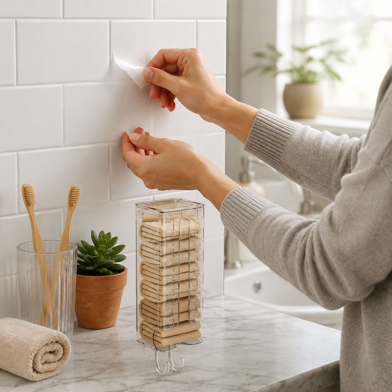 No-damage wall-mounted underwear storage container