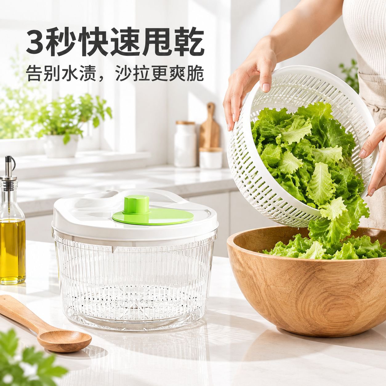 多功能瀝水籃廚房沙拉蔬菜洗菜籃脫水籃甩乾神器