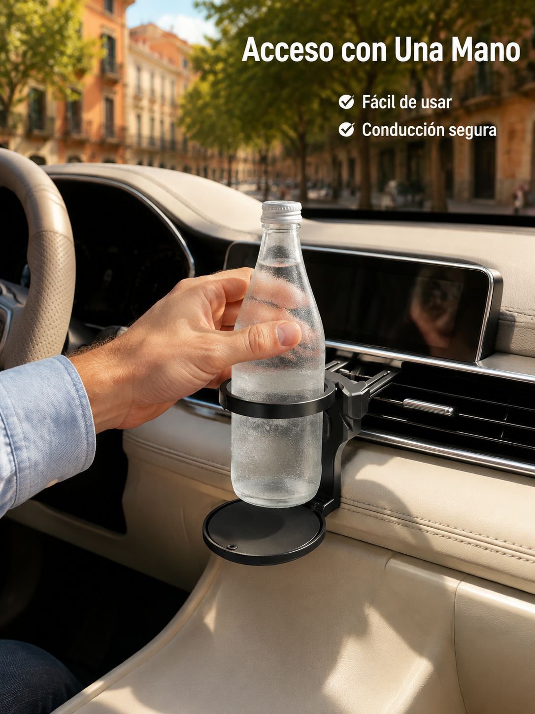 Portavasos multifuncional para coche