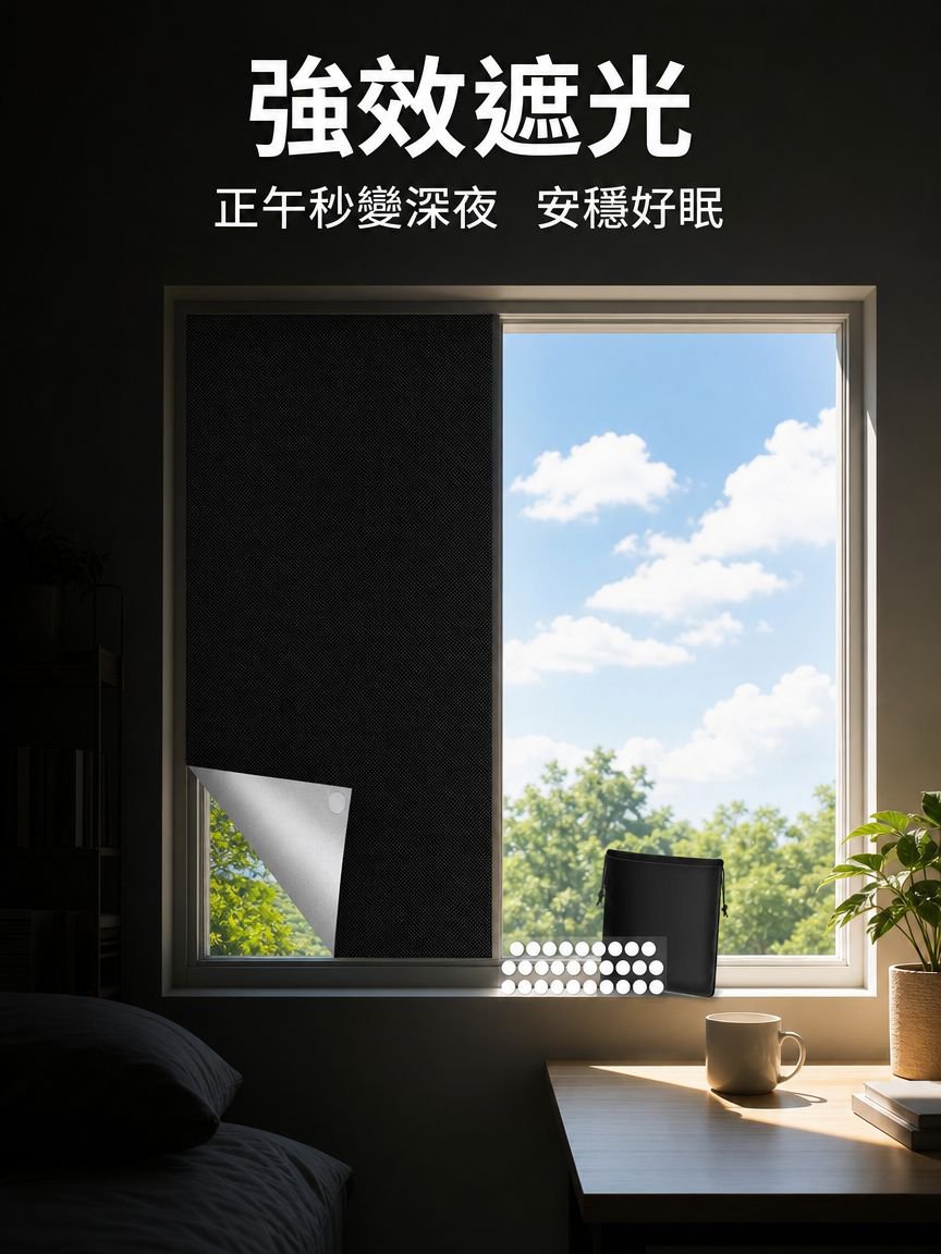 免打孔便攜遮光窗簾