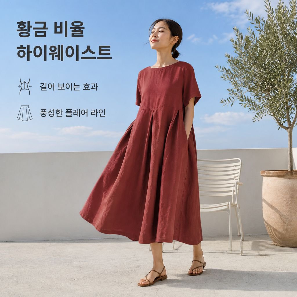 여성용 루즈핏 라운드넥 원피스 패션 빅사이즈 반팔 원피스