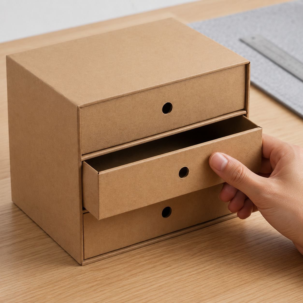 Spacious desktop organizer with separate storage sections