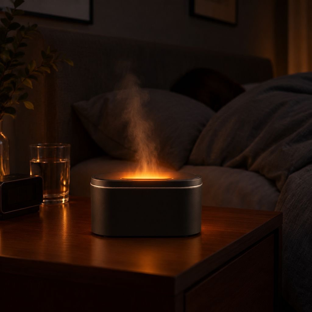 USB Powered Flame Simulation Aroma Diffuser Desktop Humidifier