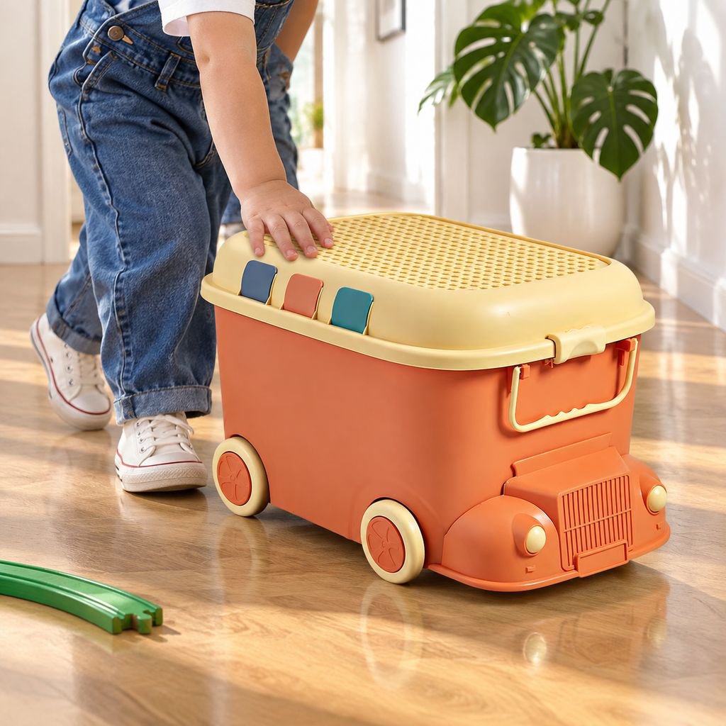 Caja de almacenamiento de juguetes locomotora, caja de almacenamiento para el hogar, caja de almacen